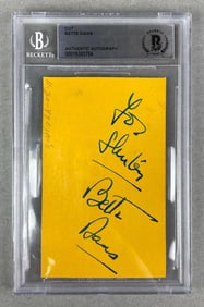 Signed Bette Davis Cut Beckett Authentic