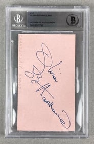 Signed Olivia De Havilland Cut Beckett Authentic