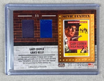 2009 Donruss Americana Movie Posters Material Gary Cooper Grace Kelly 351/500 #11 High Noon