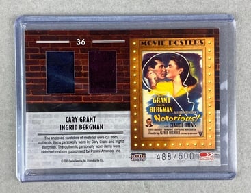 2009 Donruss Americana Movie Posters Material Cary Grant Ingrid Bergman 488/500 #36  Notorious