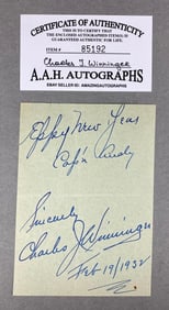 1932 Signed Charles J Winniger Cut