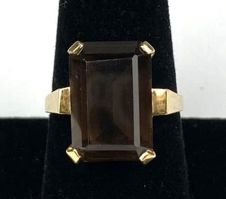 14kt Gold Smoky Quartz Ring