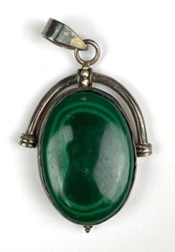 .925 Sterling Silver Malachite Pemdant