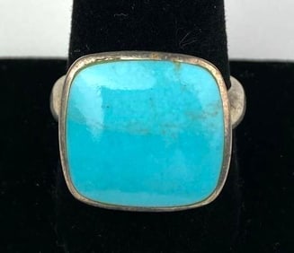 .925 Sterling Silver Thailand Turquoise Ring