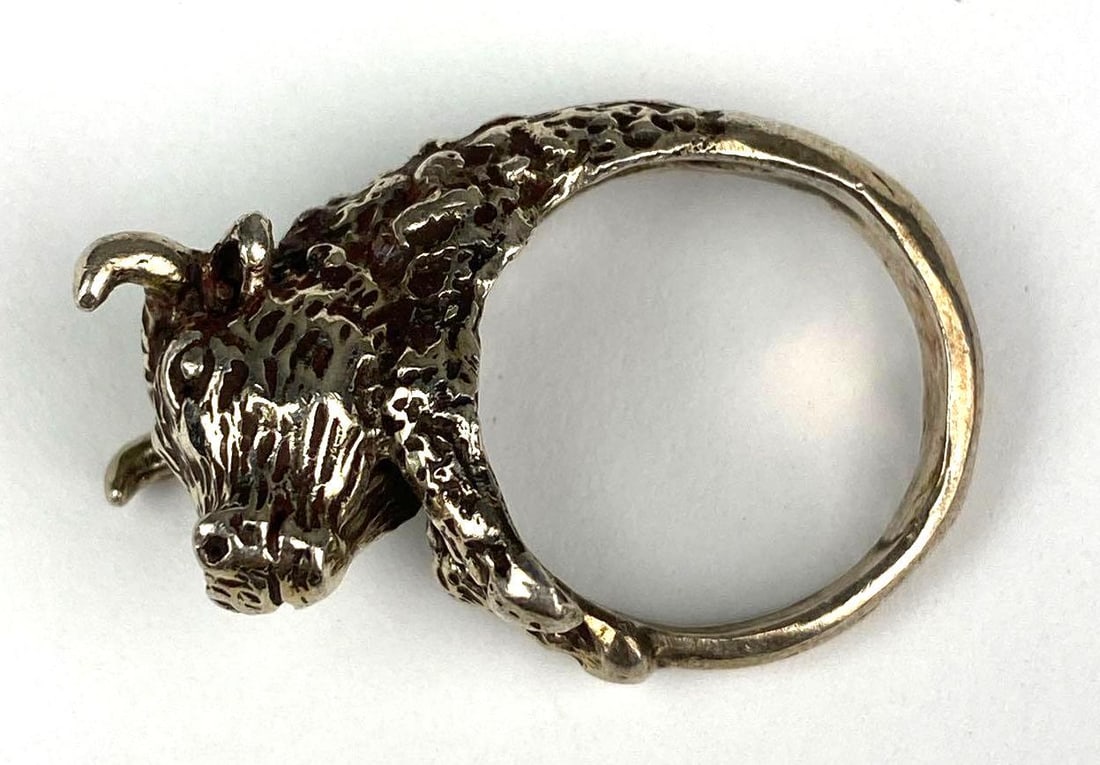 .925 Sterling Silver Bill Head Ring (1 of 2)