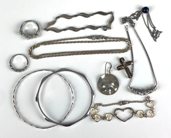 Group of Assorted Silver Jewelry