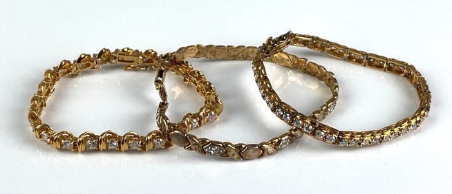 Group of 3 Vermeil CZ Bracelets