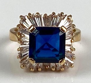 Gold Plated Sterling Silver CZ Ring