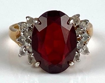 14K Yellow Gold Electroplated CZ Ring