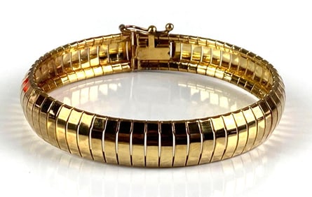 Italian Gold Plated Sterling Silver Omega Bracelet