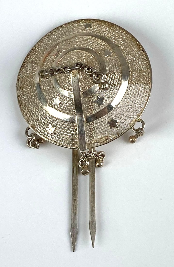 Sterling Silver Hair Fork: Measures 3” H x 1 3/4” W