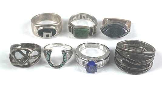 Group of 8 Assorted Sterling Silver Rings