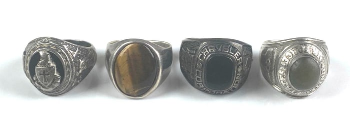 Group of 4 Assorted Sterling Silver Rings