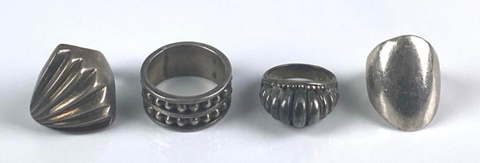 Group of 4 Assorted Sterling Silver Rings