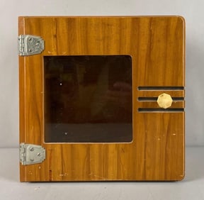 Art Deco Wood Medical Cabinet