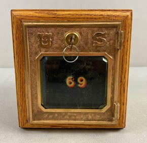 Antique US Post Office Box Door Federal Eagle Coin Bank