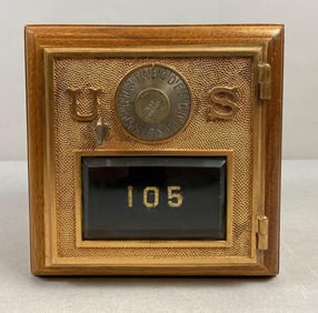 Antique US Post Office Box Door Federal Eagle Coin Bank