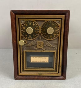 Antique US Post Office Box Door Federal Eagle Coin Bank