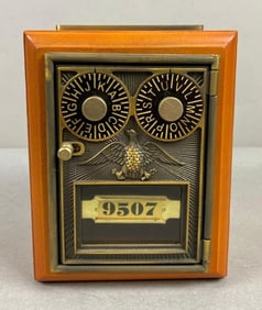 Reproduction US Post Office Box Door Federal Eagle Coin Bank