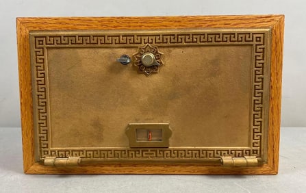 Antique US Post Office Box Door Federal Eagle Coin Bank