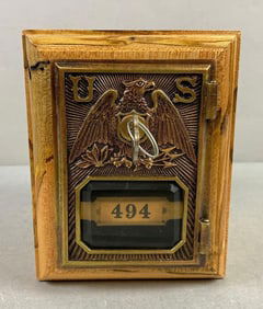 Antique US Post Office Box Door Federal Eagle Coin Bank