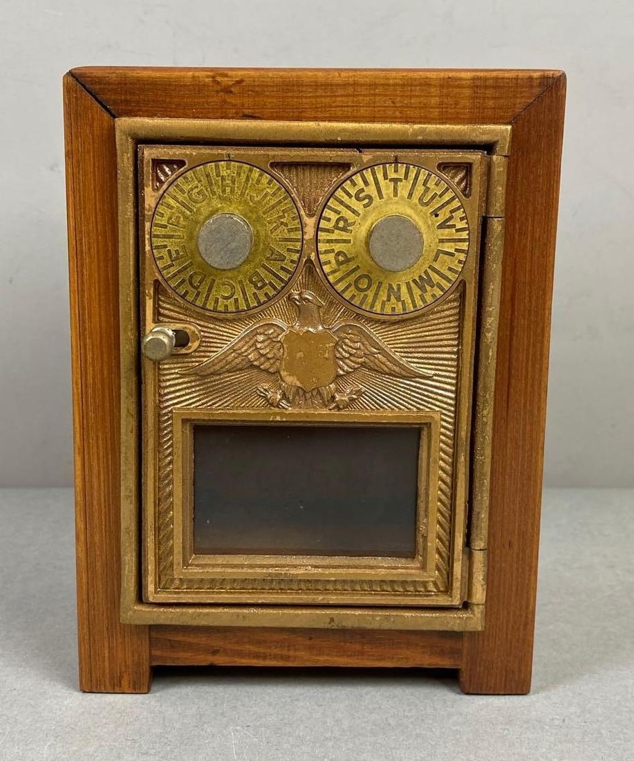 Antique US Post Office Box Door Federal Eagle Coin Bank (1 of 5)