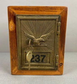 Antique US Post Office Box Door Federal Eagle Coin Bank