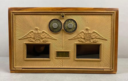 Antique US Post Office Box Door Federal Eagle Coin Bank
