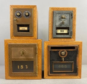 Group of 4 Post Office Box Door Federal Coin Bank