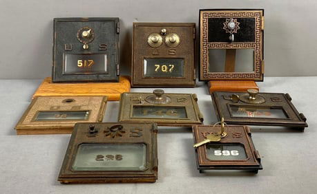 Group of 8 US Postal Office box Doors