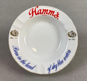 Vintage 1970’s Hamm’s Beer Advertising Ceramic Ashtray