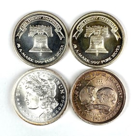 Group of 4 1 oz .999 Fine Silver Rounds