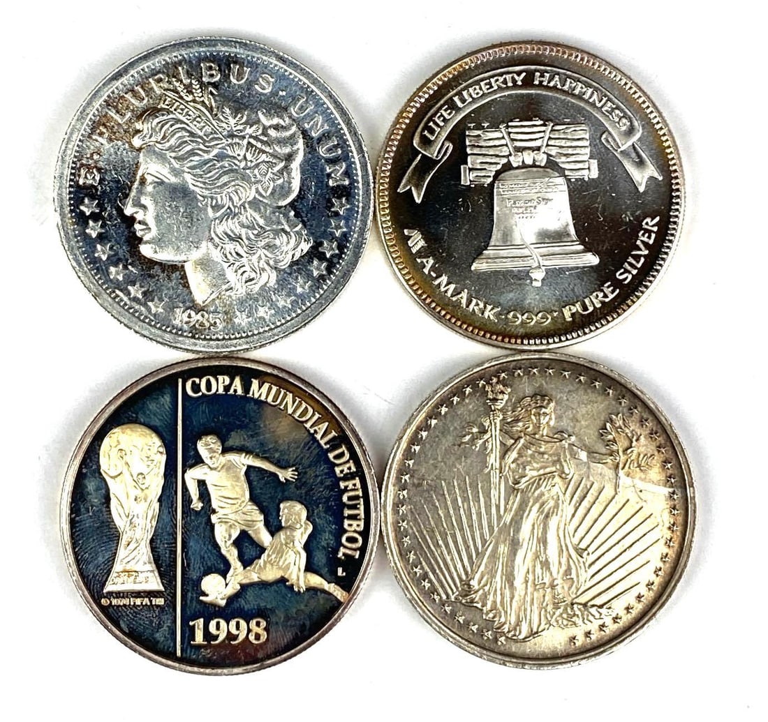 Group of 4 1 oz .999 Fine Silver Rounds (1 of 2)
