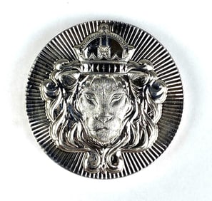 Scottsdale Mint Lion 2 oz .999 Fine Silver Stacker Round