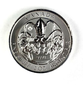 2020 Canada Kraken with Maple Leaf Privy 2 oz .999 Fine Silver Coin