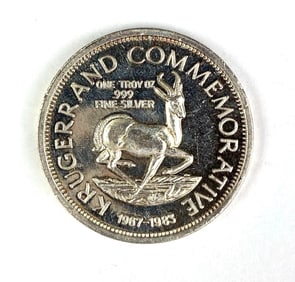1983 Krugerrand 1 oz .999 Fine Silver Commemorative Round