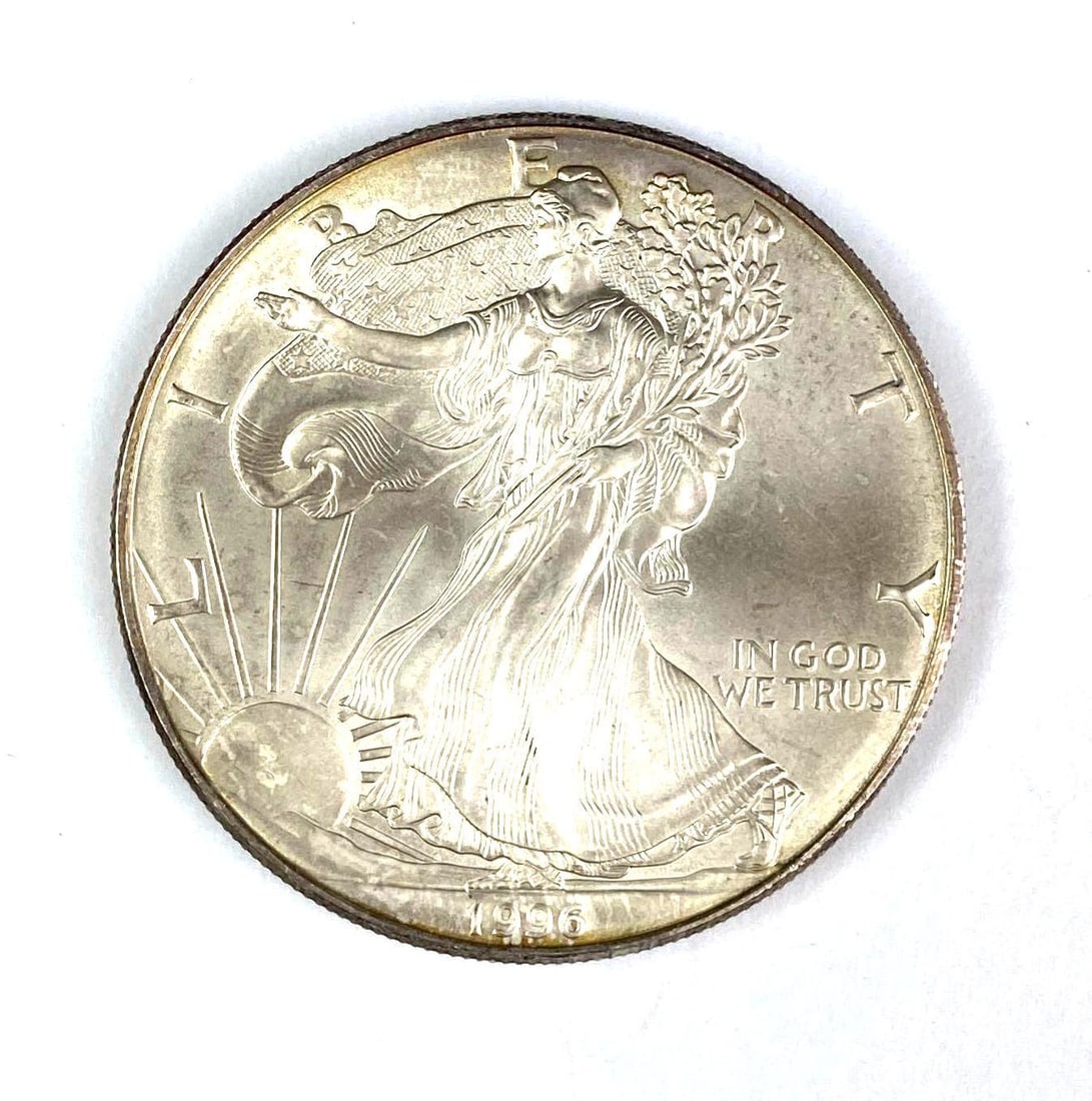 1996 US Silver American Eagle 1oz Silver Dollar (1 of 2)