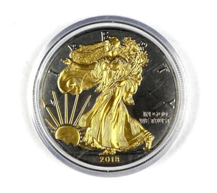 2018 Gilded US Silver American Eagle 1oz Silver Dollar