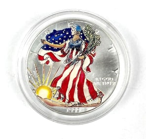 1999 Colorized US Silver American Eagle 1oz Silver Dollar
