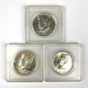 Group of 3 1964 US Kennedy Silver Half Dollars