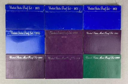 Group of 9 US Mint Coin Proof Sets