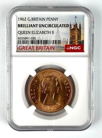 NGC Graded 1962 Great Britain Penny BU