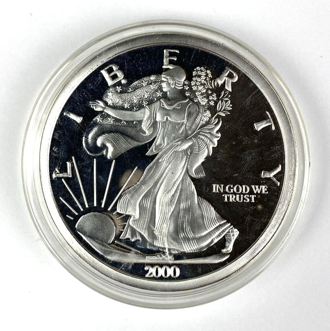 2000 US Silver American Eagle 5 oz .999 Fine Silver Round (1 of 2)