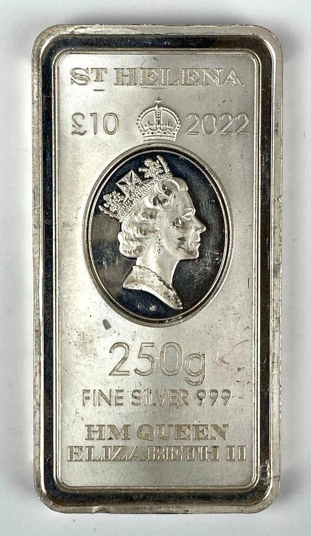 2022 St.Helena 10 Pound The East India Company 8.05 oz .999 Fine Silver Ingot/ Bar (1 of 2)