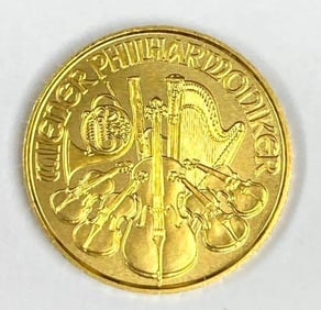 2021 Republik Osterreich 10 Euro Philharmonic 1/10 oz .999 Fine Gold Coin