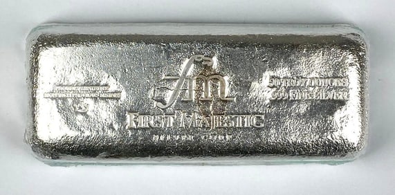First Majestic Silver Corp 50 oz .999 Fine Silver Ingot/ Barz a