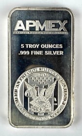 APMEX Eagle 5 oz .999 Fine Silver Ingot/ Bar