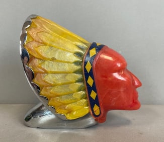 1950 Blackstone Super Chief Indian Head Hood Ornament