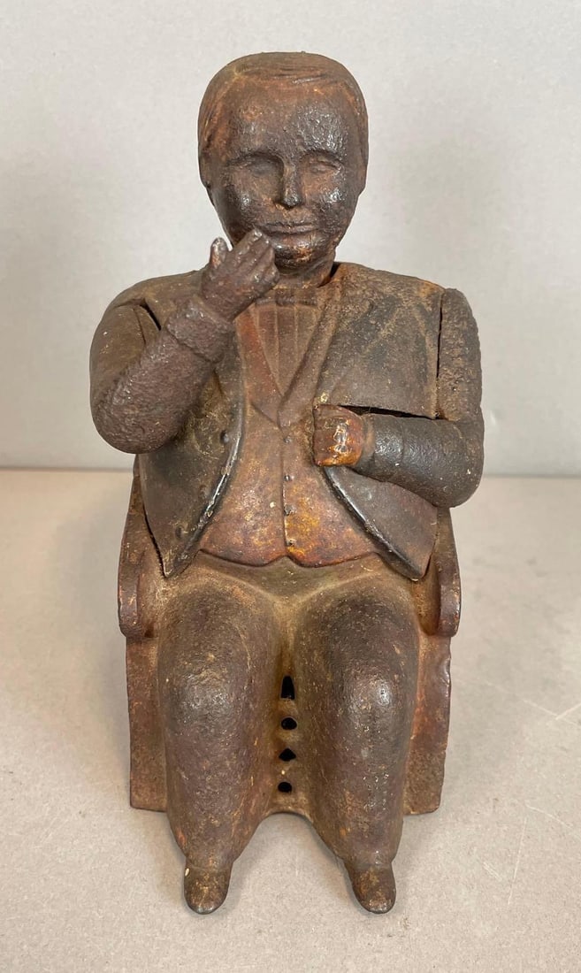 Antique J and E Stevens Co. Tammany Figural Mechanical Bank (1 of 5)