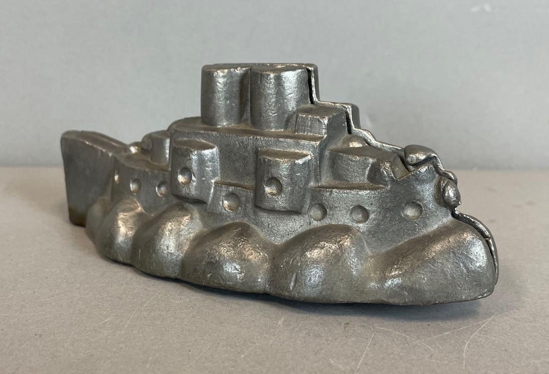 Vintage S and Co. Pewter Battleship Ice Cream Mold (1 of 3)